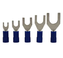 Kit de Terminal Elétrico Forquilha Pré-Isolado Azul 5,3 mm para Cabos de 6 mm² com 100 Peças Wurth